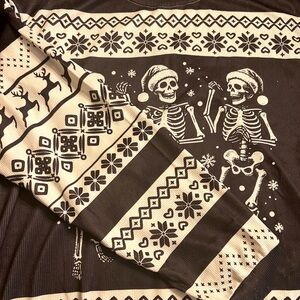 Unisex Goth Ugly Christmas Sweater Gothic Skeletons Santa